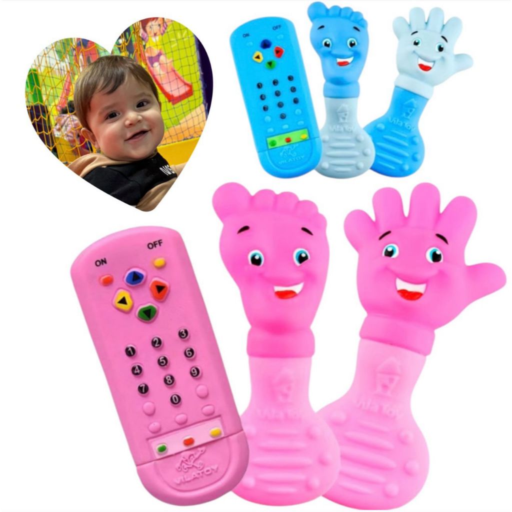 Kit Mordedor para Bebê Infantil Mãozinha e Pezinho Controle Macio Dentição Gengiva em Oferta na Shopee