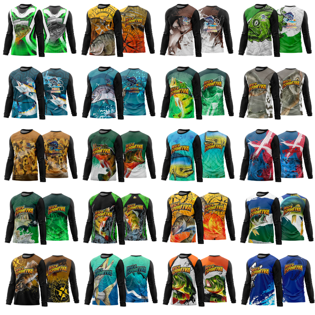 Camisa segunda pele Barco para pescaria sol UV50+ Pesca termica envio hoje com proteção UV Agro roça praia peixe