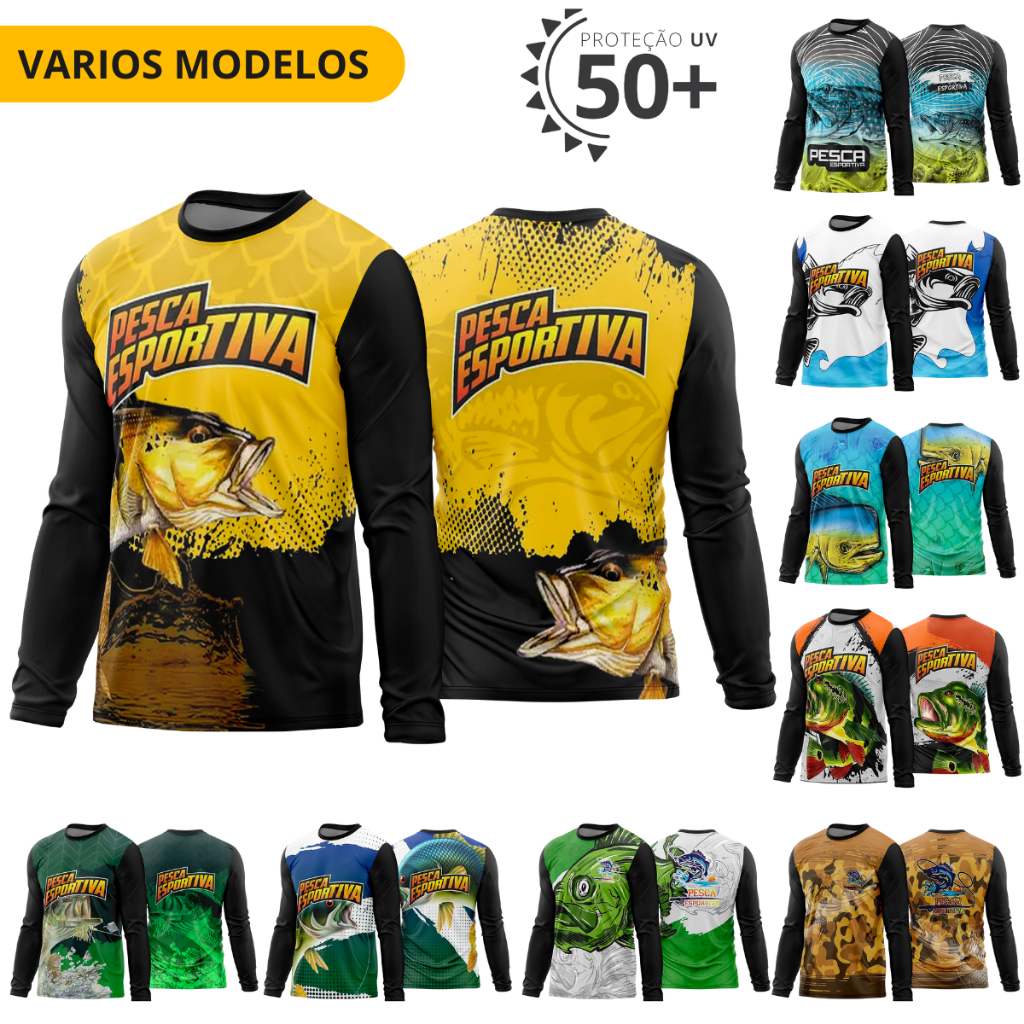 Camiseta blusa camisa pescaria peixe estampada personalizada agro casual pesca barco artigos pescaria rancho roça envio