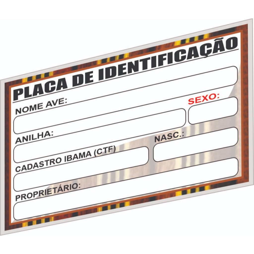 10 Unidades de placa modelo branco sem foto da ave. em Oferta na Shopee