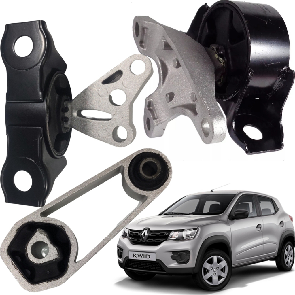 Kit 3 Coxins do Motor Lado Direito/Esquerdo Renault Kwid 1.0 2017 2018 2019 2020 2021 2022 2023