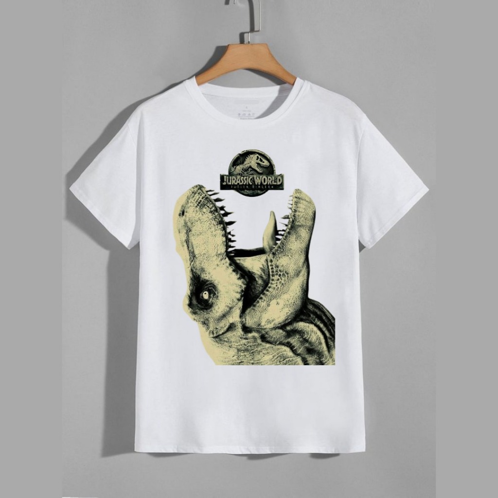 Camiseta Masculina Estampada Jurassic World Dinossauro 100% Algodão Adulto Infantil Juvenil