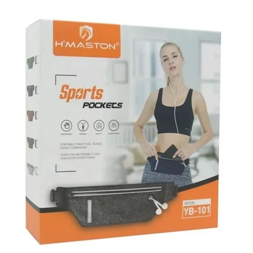 Pochete Porta Celular Esportiva H’Maston YB-101 Ajustável Cinza