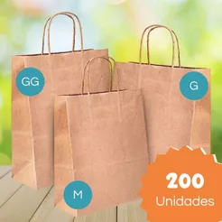 Sacola Kraft (Parda) Pacote com 200 unidades para Bolo Entrega Delivery