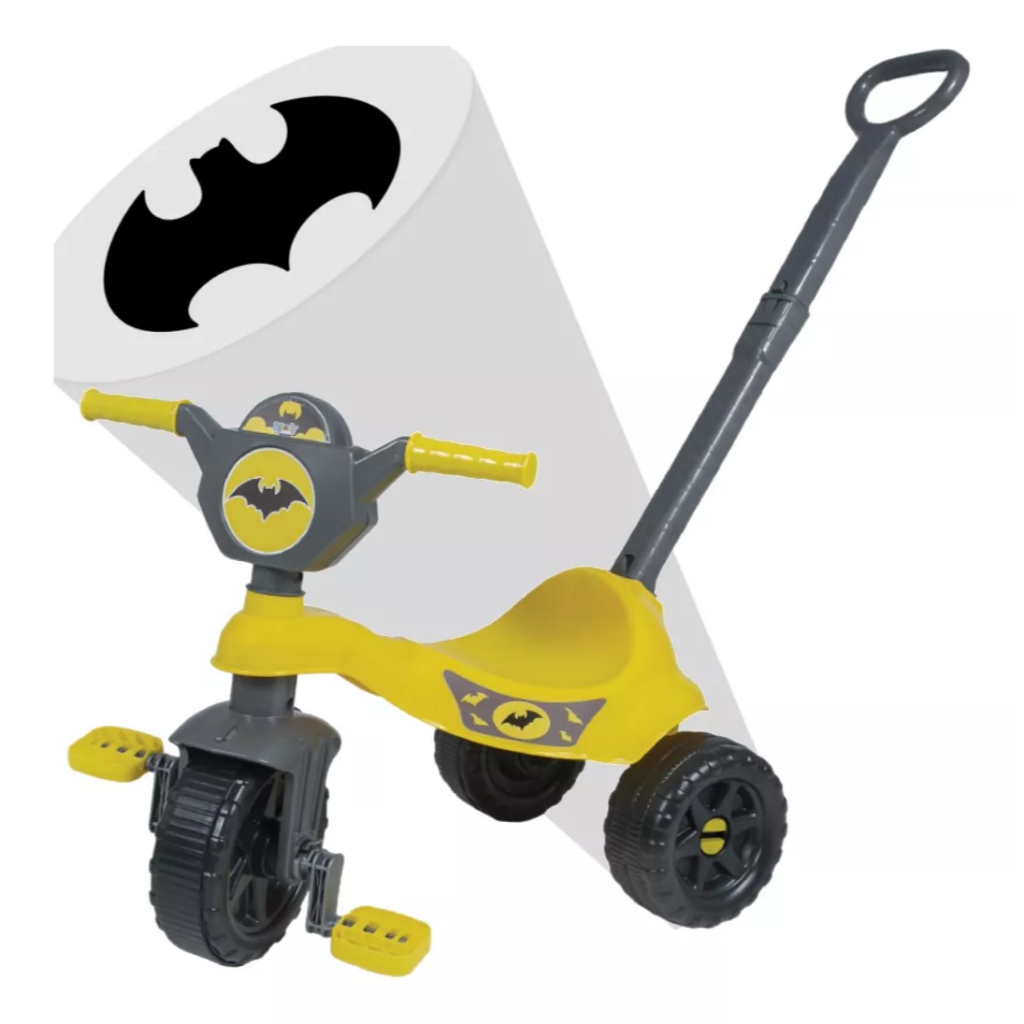 Triciclo infantil Com Empurrador E Pedal - Herói De Gothan - Inmetro em Oferta na Shopee
