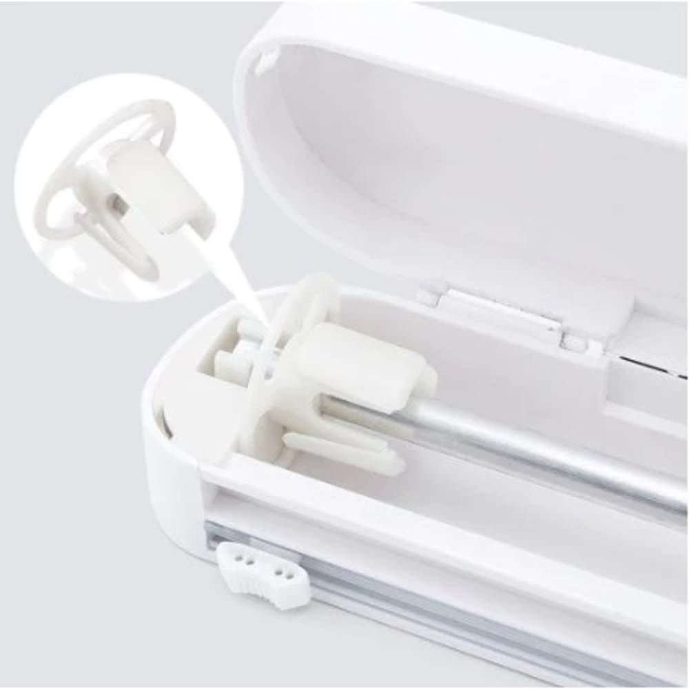 Cortador De Plástico Filme PVC Suporte Ajustável Dispenser Plástico Filme Descartável Ventosa Aderente Selador Comida