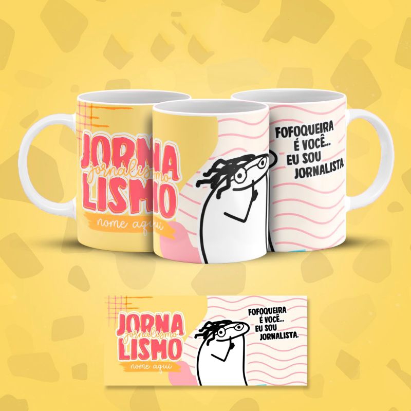 Caneca Personalizada Profissão com Nome - JORNALISMO - Flork Bento