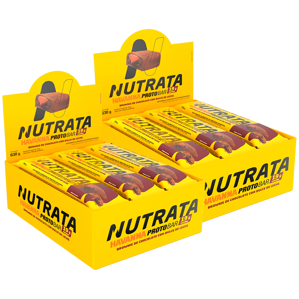 Kit 2x Caixas Protobar Barra De Proteína Nutrata