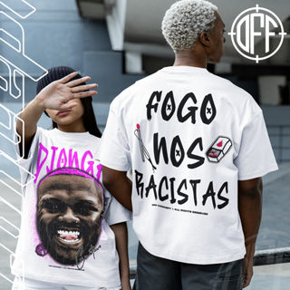 Camiseta Basica e OVERSIZED Djonga Fogo Nos Racistas Graphic Tee Rap Unissex - Offconcept em Oferta na Shopee