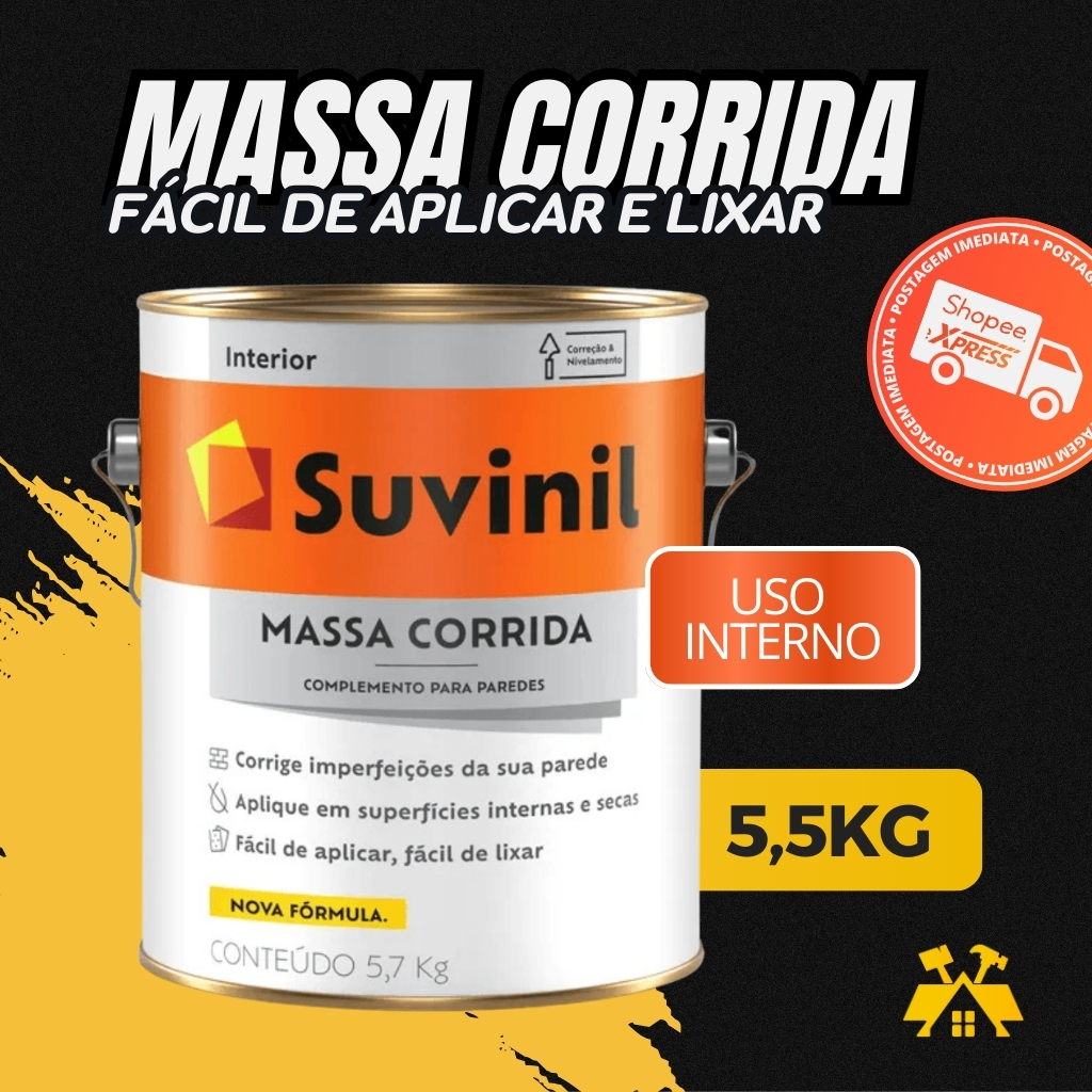 Massa Corrida 5,7kg Parede Massa PVA Tapa furo Suvinil em Oferta na Shopee