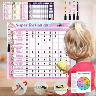 Magnético Geladeira Imã planner organizador infantil rotina Personalizado caneta que escreve e apaga em Oferta na Shopee