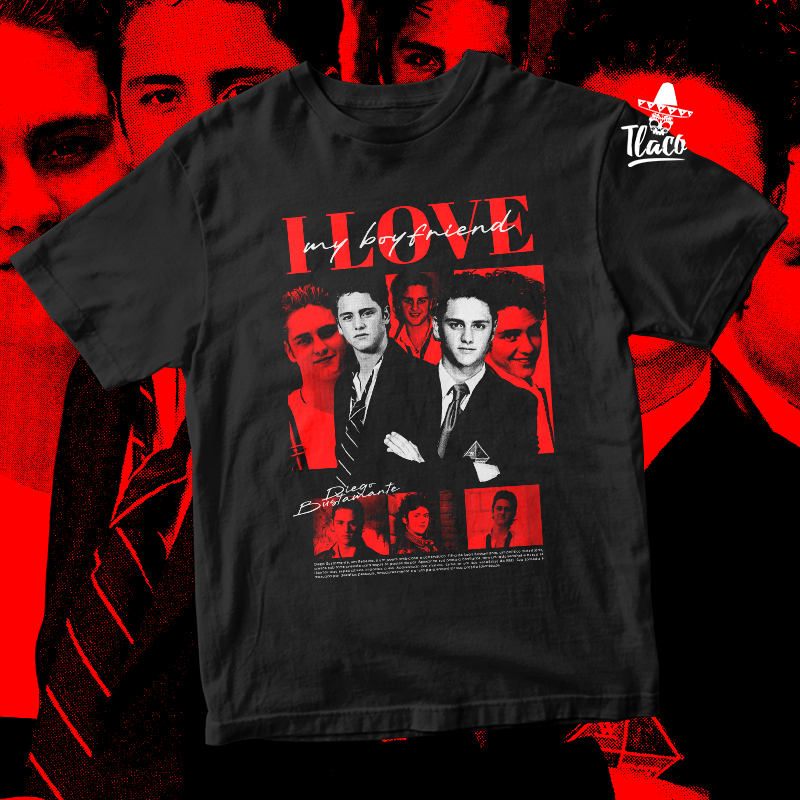 Camiseta My Boyfriend Diego Bustamente (RBD) de Algodão Unissex