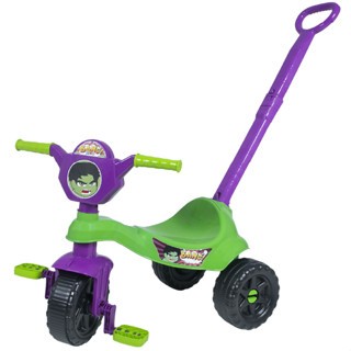 Triciclo Infantil 1 a 3 anos - Suporta 16kg  - Empurrador e Pedal - Inmetro - Motoca Velotrol Herói em Oferta na Shopee