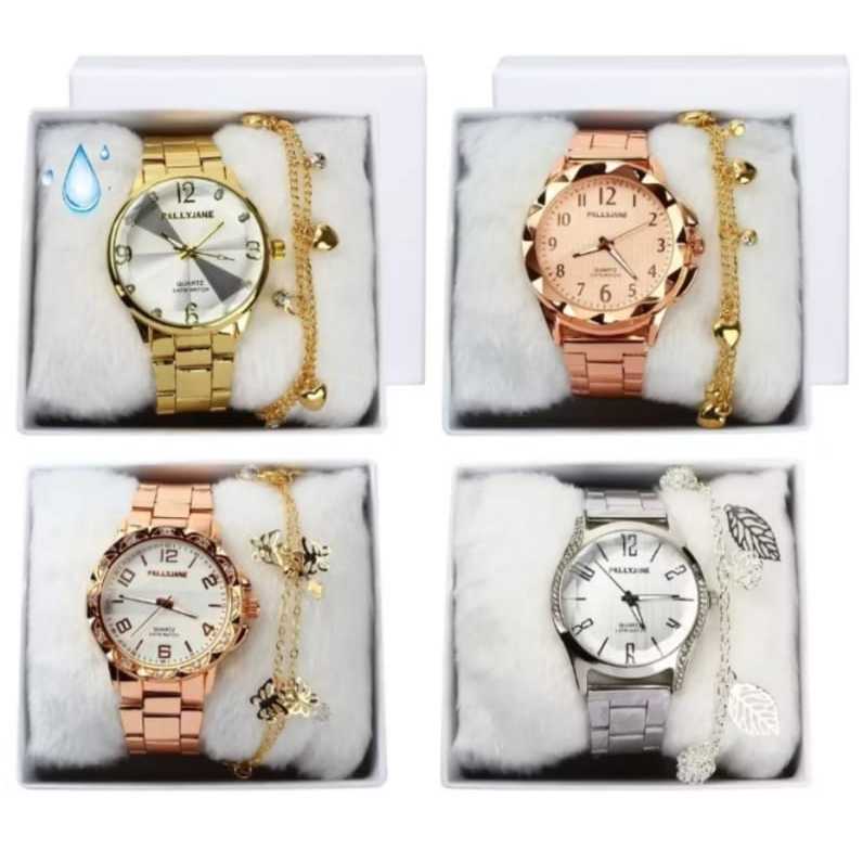 Relógios Femininos1/2/3 peças + pulseira Aço Barato Luxo Atacado Revenda Relógio Feminino Lindo Barato Original Promoção