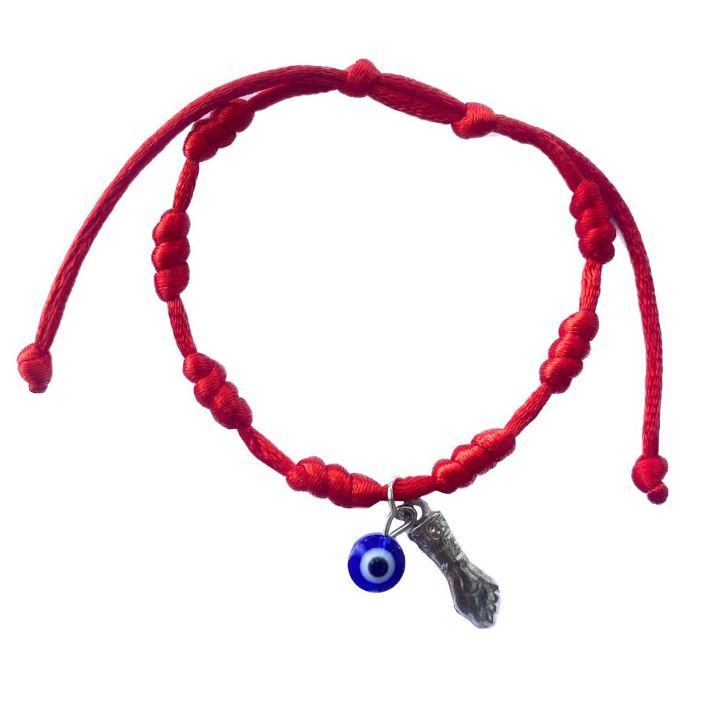 Pulseira de Sete 7 Nós Vermelha com Figa e Olho Grego para sorte e proteção Amuleto em Oferta na Shopee