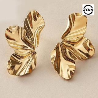 Brincos Femininos Folha Meia Pétala Flor Folheado a Ouro 18k Acessórios Femininos Brinco Dourado em Oferta na Shopee