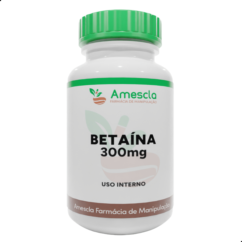Betaína HCL 300mg Com 60 ou 120 Cápsulas