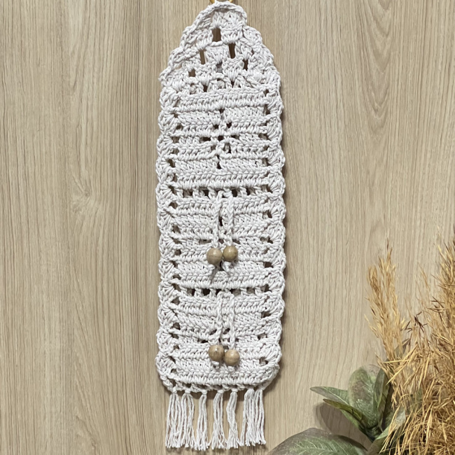 Porta Papel Crochê Cru - Artesanato Feito a Mão Barbante 100% Algodão
