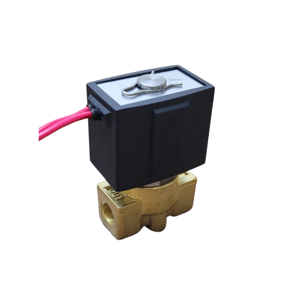 Válvula Solenóide NF 220V Entrada e Saída Rosca Fêmea 1/4" BSP para Vapor e Autoclave Odontológica