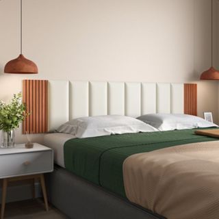 7 Módulos Estofados Cabeceira Casal Mais Brinde Módulos Ripados MDF - Auto Adesivos em Oferta na Shopee