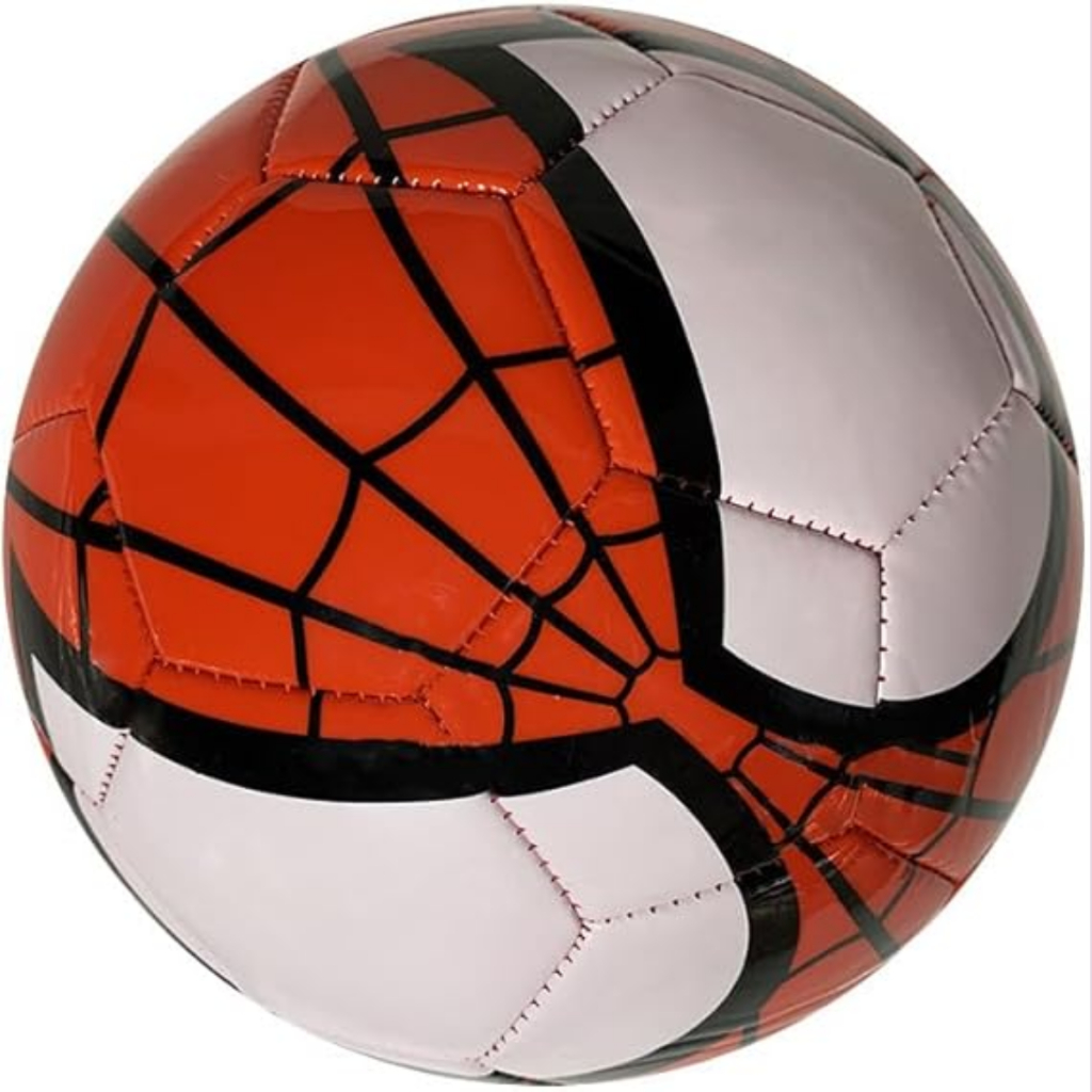 Bola De Futebol N° 5 Brilhosa Vermelha Heroi Aranha Campo Presente Menino Capotao Costurada