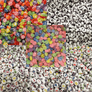 1.000 Unidades Miçangas Letras Alfabeto Pulseiras Artesanato Colares Infantil Chaveiro em Oferta na Shopee