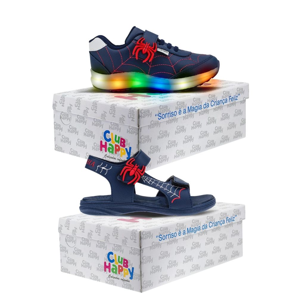Tenis infantil Menino Led Aranha Sandalia Infantil Menino Tenis Infantil Masculino Sandali...