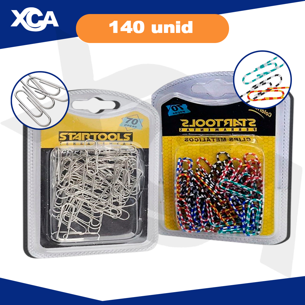 Clipe de Papel Colorido 140 Unidades – Ideal p/ Escritório, Estudos e Convites