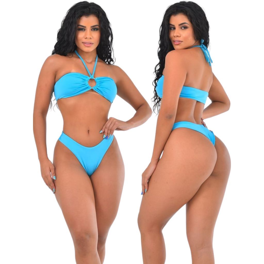 biquini feminino fio duplo com bojo removível biquíni tomara que caia