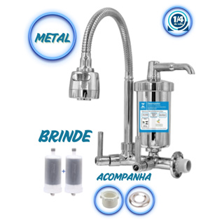 Torneira Cozinha Pia Gourmet Bola 2 jatos Flexível com Filtro de metal Parede Luxo 1/4 Volta em Oferta na Shopee