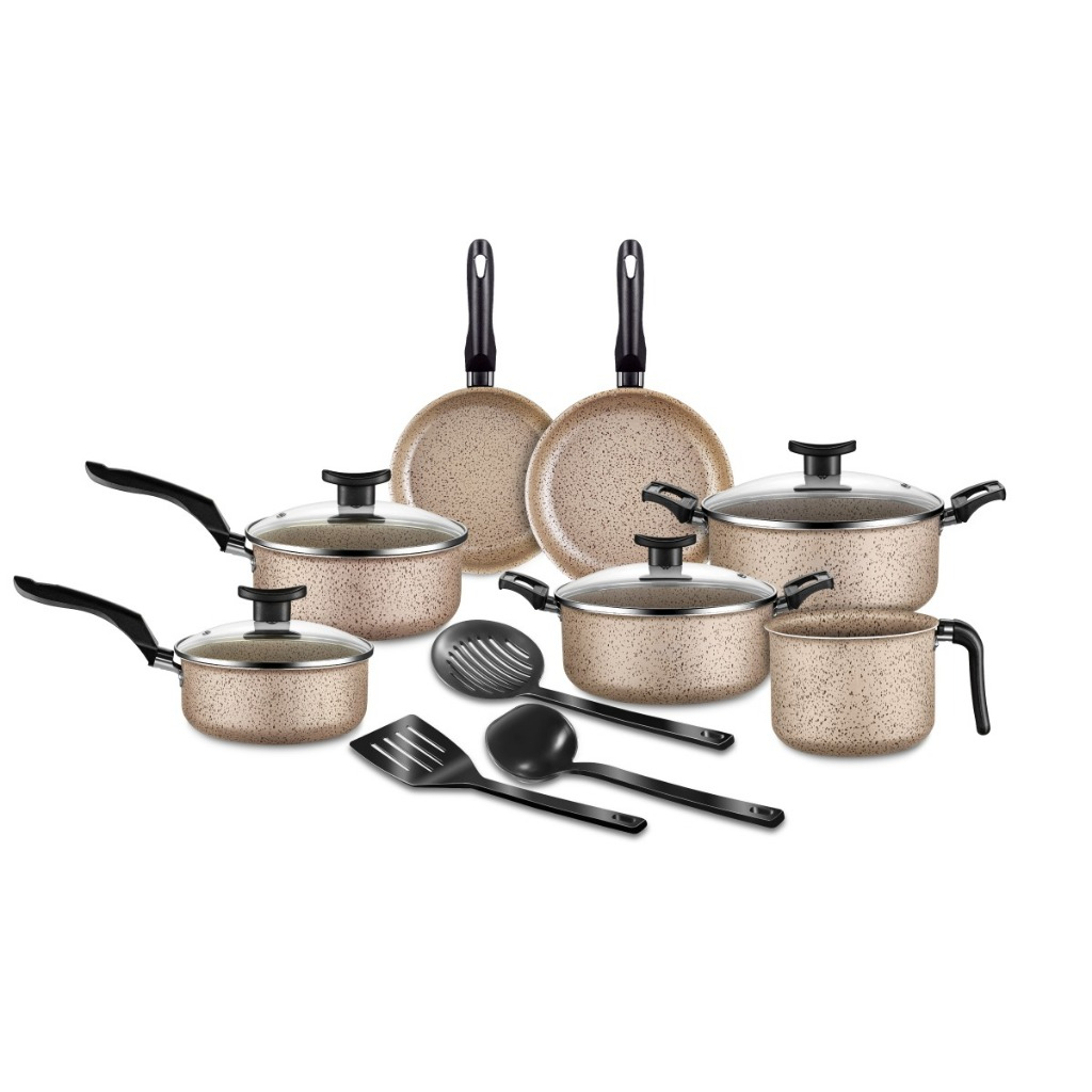 Jogo De Panelas 10 Peças Antiaderente Teflon Tampa de Vidro Marpal Várias Cores em Oferta na Shopee