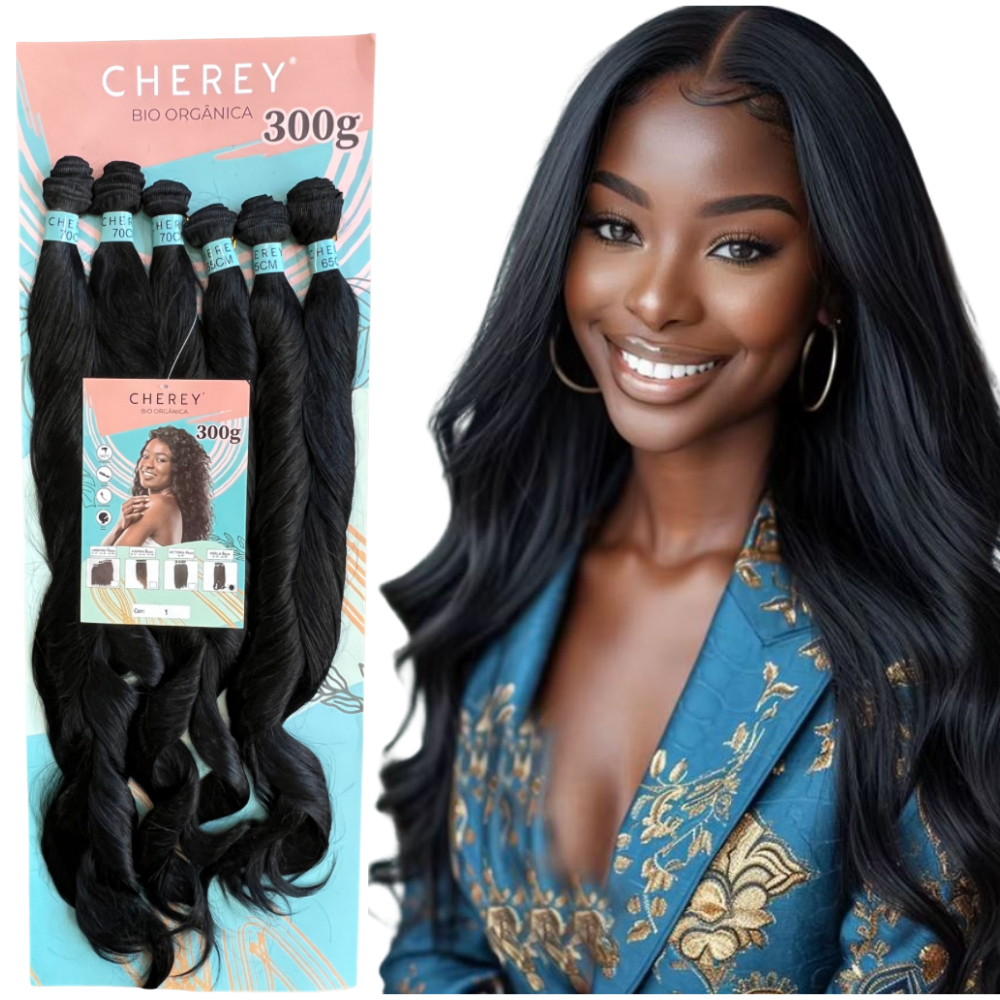 Cabelo Bio Orgânico Cherey Liso Ondulado 70cm Perla 300g em Oferta na Shopee