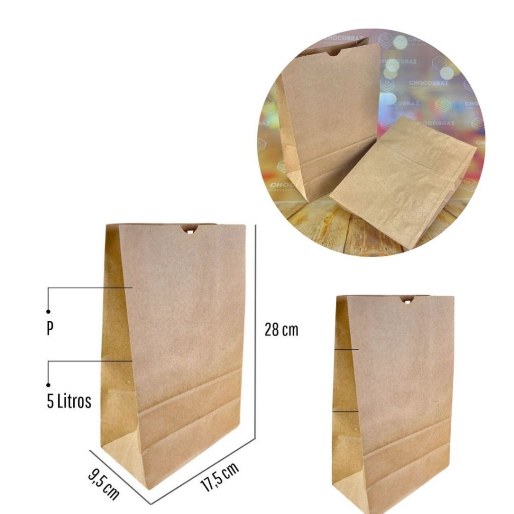 100~400 SACO DELIVERY KRAFT SOS LISO 5 KG - A28 X L9,5 X C17,5 CM (P) - Stationery