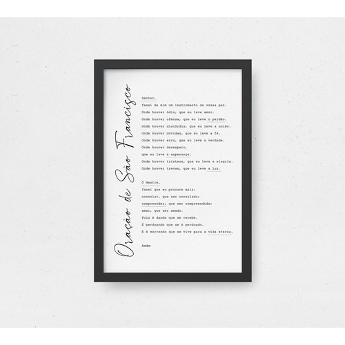 Quadro decorativo cobre caixa de luz com moldura 53X33 Oração são Francisco sala/quarto/cozinha/decoração/parede