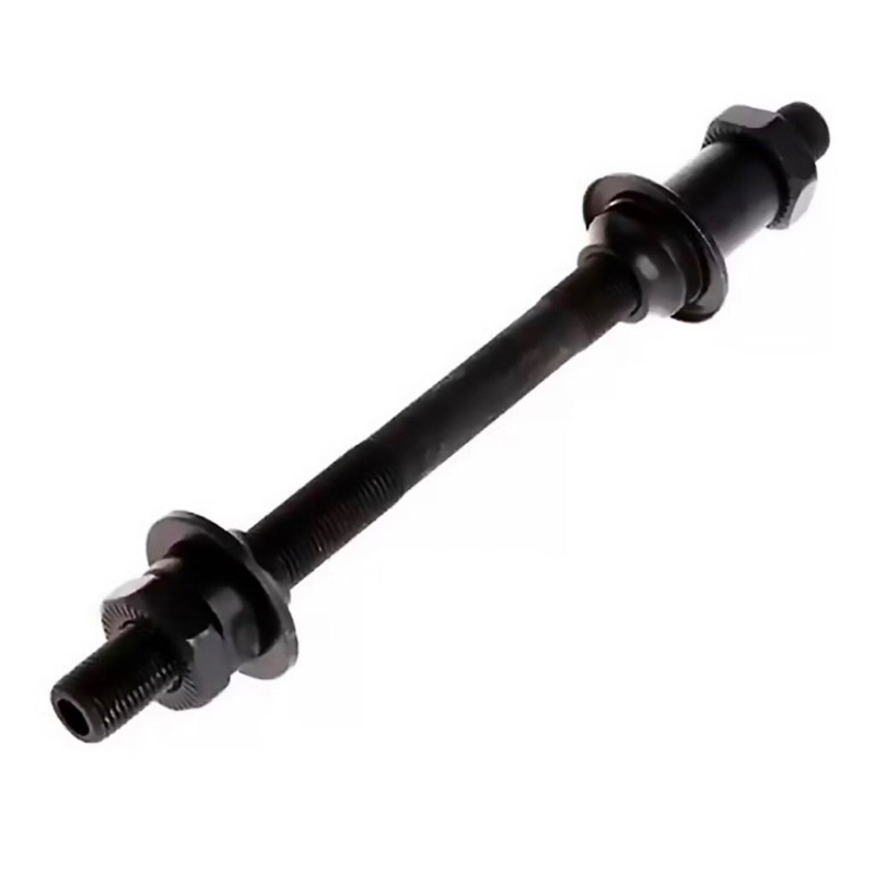 Eixo Traseiro Furado 145mm Preto Para Bicicleta C/ Blocagem Esferado Bike