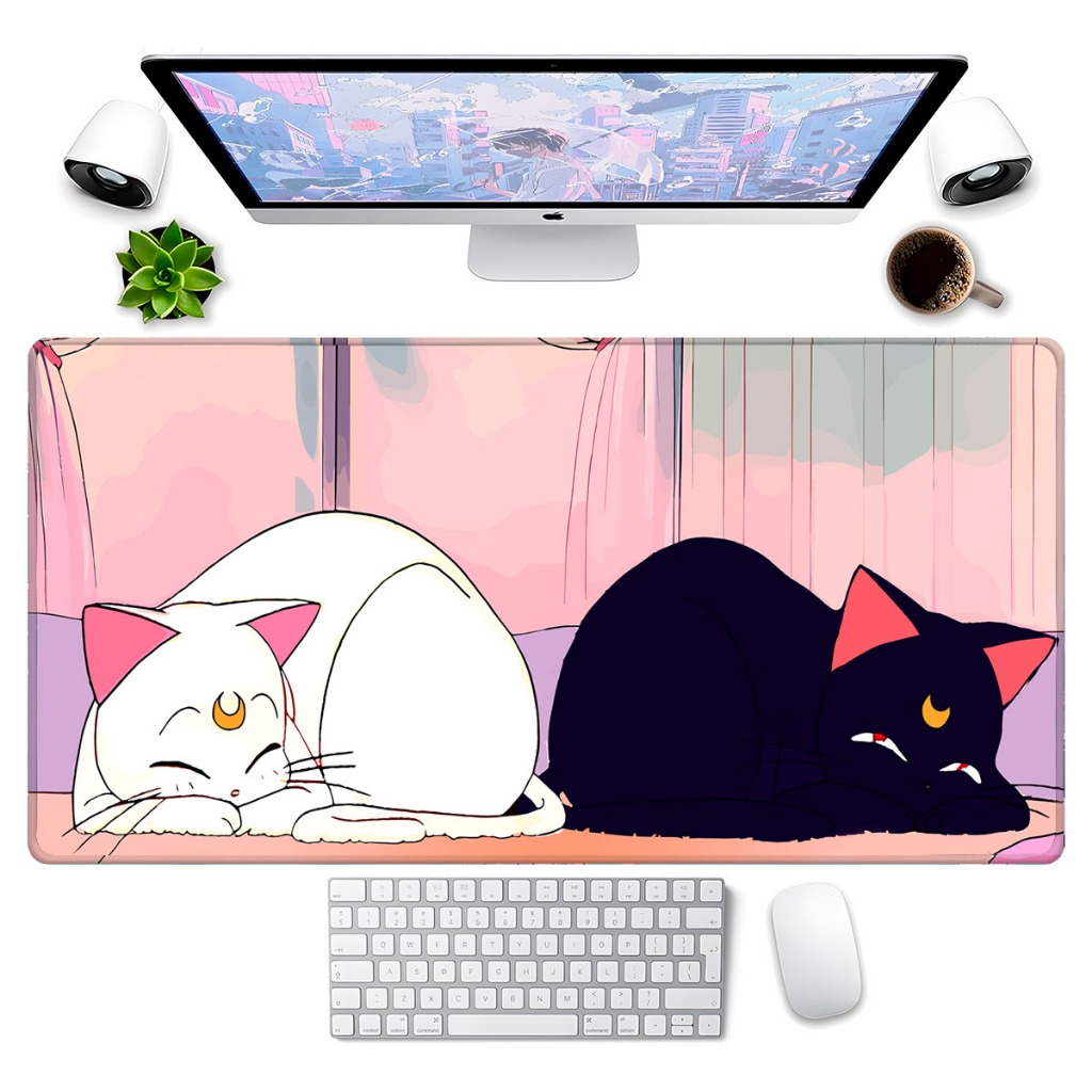 Mousepad Gamer 70X35cm Speed Com Borda Costurada Sailor Cats 2314 em Oferta na Shopee