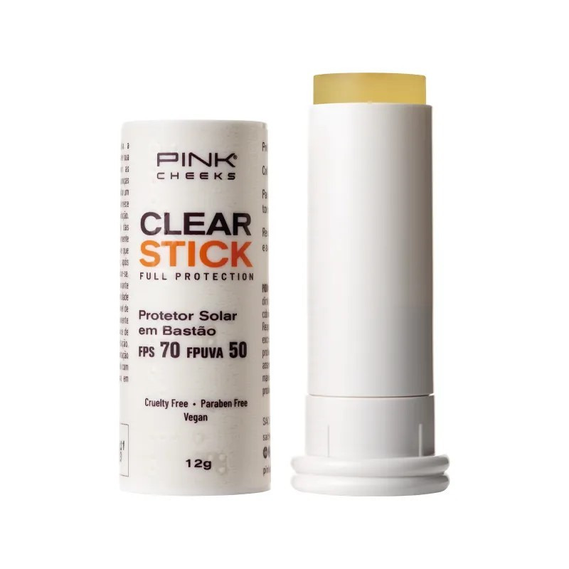 Protetor solar em bastão transparente - Pink Cheeks - Clear Stick Full Protection FPS 70 / FPUVA 50