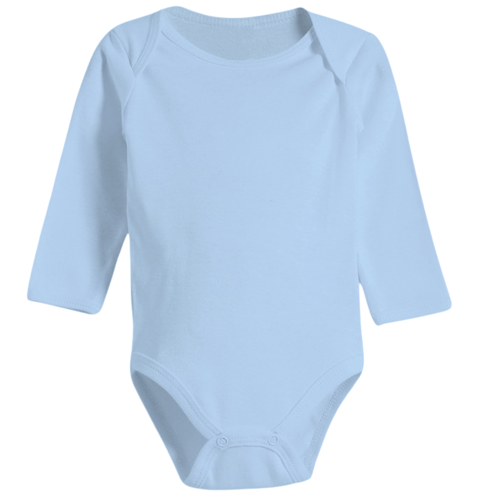 Body Bebê Manga Longa Roupinhas Enxoval 100% Algodão Azul Bebê
