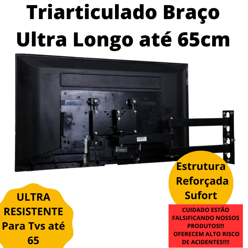 Suporte Articulado Tv Monitor BRAÇO LONGO SUFORT Lcd 27 29 32 39 40 42 43 47 49 50 52 55 60 Polegadas 6 Movimentos
