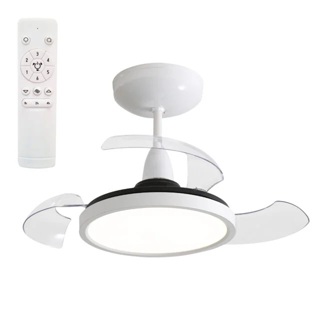 Ventilador De Teto Aliseu Retrátil Mid Branco Bivolt  Com Controle Remoto Luminária Led 3 Tonalidades em Oferta na Shopee