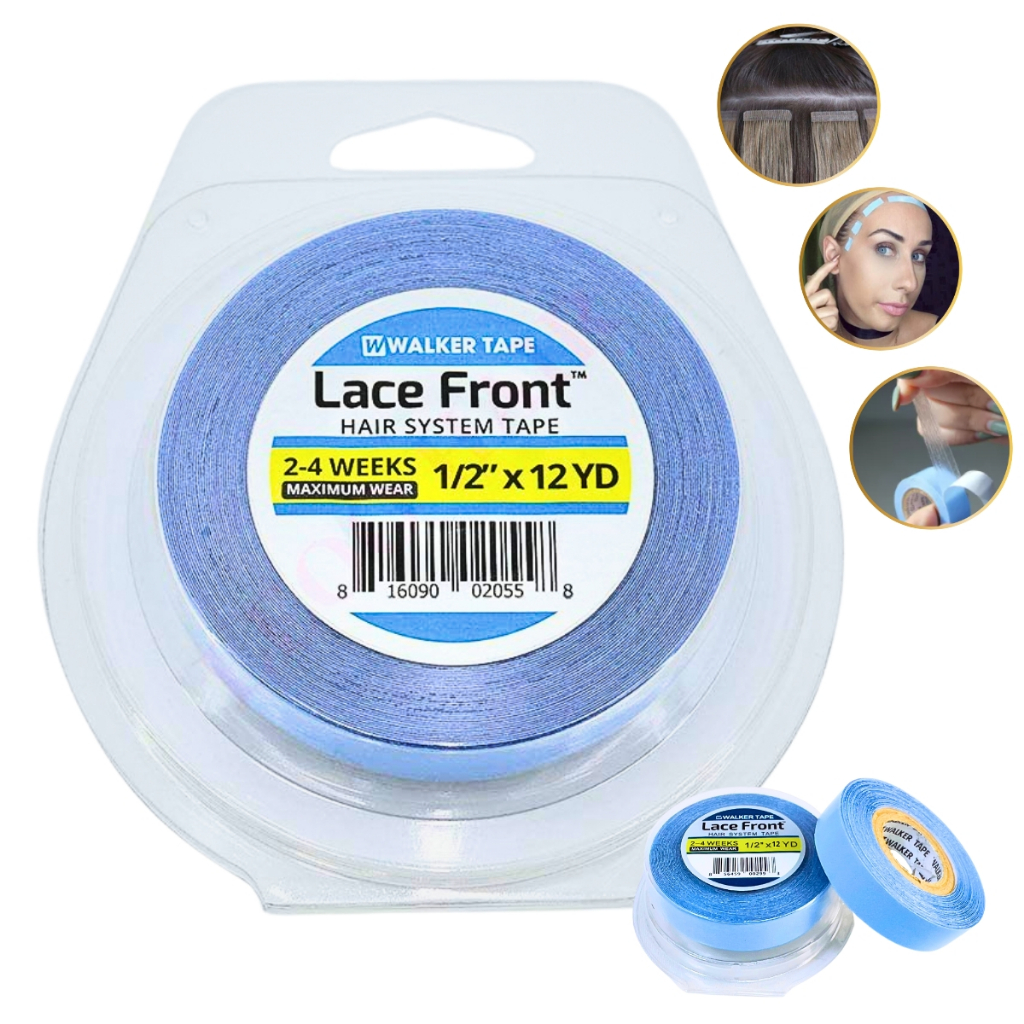 Fita Adesiva Capilar Azul Dupla Face Lace Front Mega Hair Protese Capilar 12 metros
