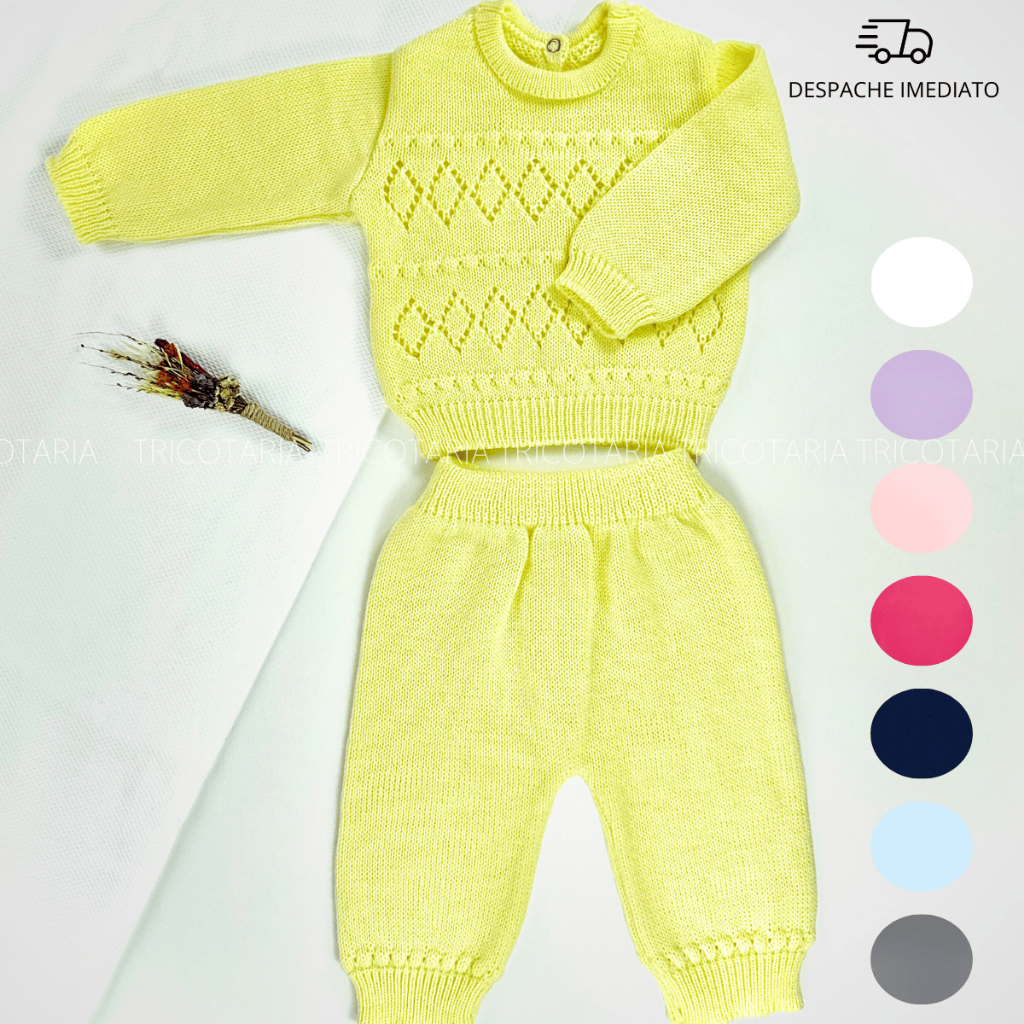 Conjunto Recém Nascido Menino Menina Inverno Roupa De Frio Bebê Tricot Pagao Maternidade