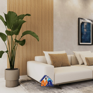 Kit 20 Revestimento Painel De Parede Ripado Decorativo MDF 45x11 cm