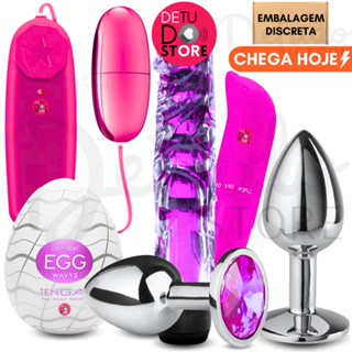 Kit Sex Shop Vibrador Golfinho + Bullet +Vibrador Feminino Plug Anal Egg Masturbador Sexy Shop em Oferta na Shopee