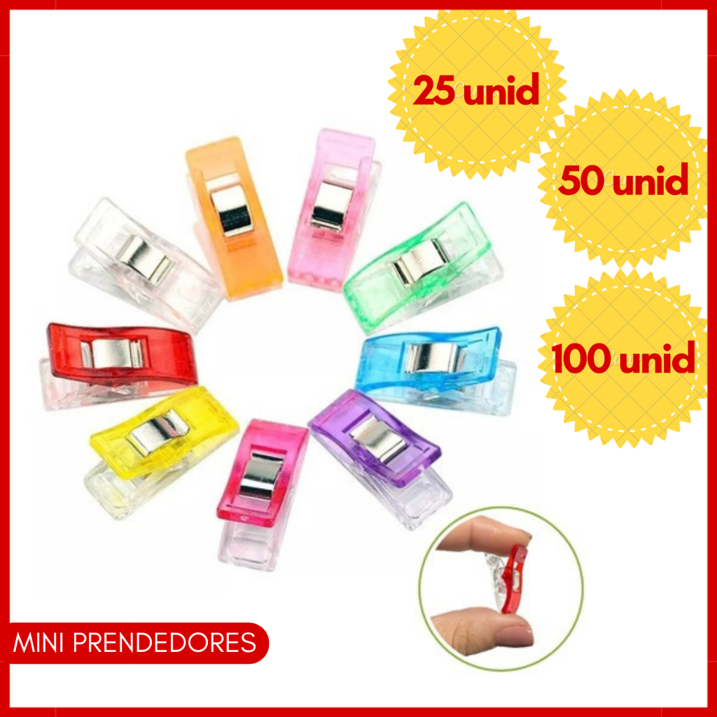 Kit Mini Prendedor Clips De Costura Tecido Alinhavar Patchwork