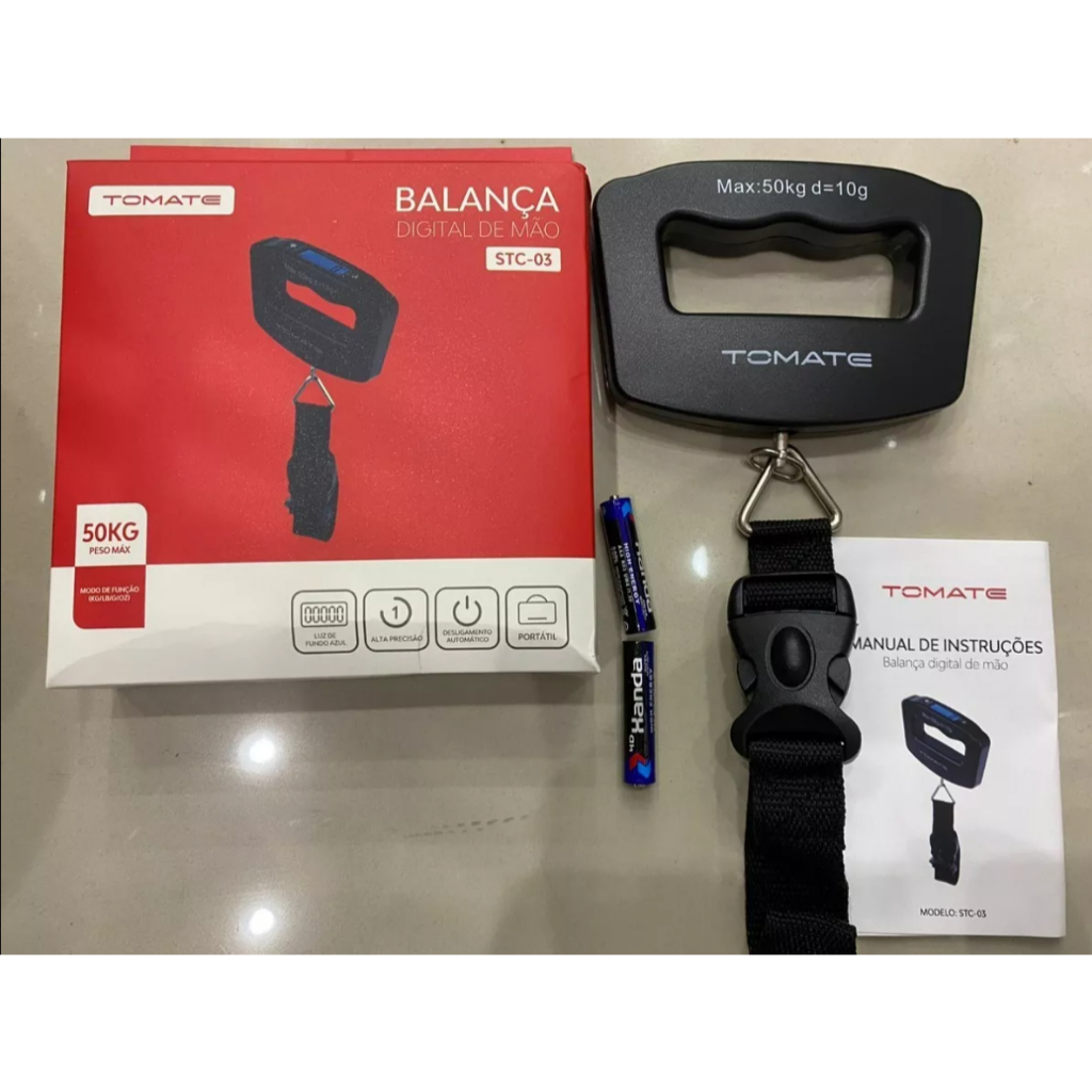 Balança Digital Portátil Tomate STC-03 para Malas até 50kg Alta Precisão