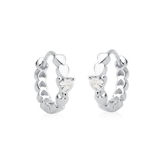 Brinco Argola de Prata 925 Click com Corações e Zircônia em Oferta na Shopee