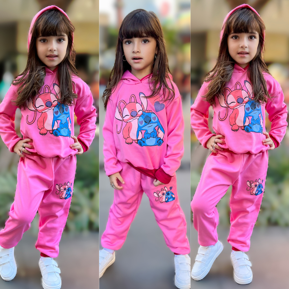 Conjunto Agasalho Moletom Infantil Juvenil Menina Temático Blusa e Calça