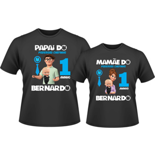 Kit 2 Camisetas Preta Aniversário Tema Poderoso Chefinho Adulto e Infantil  Unisex em Oferta na Shopee