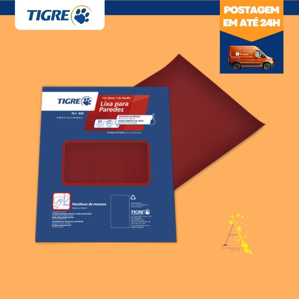 Lixa Para Parede Tigre - Escolha o grão 50 ao 220
